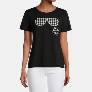Karl Lagerfeld Black Buffalo Check Sunglasses T-Shirt